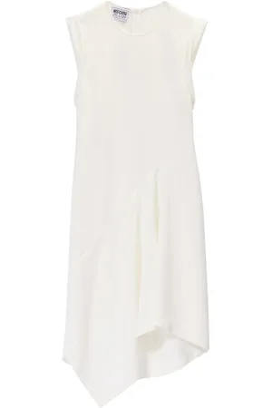 Moschino Kjole, Dame, Hvid, XS, Polyester, Hvid Asymmetrisk Ærmeløs Kjole