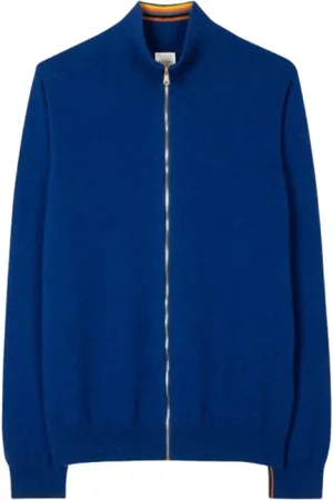 Paul Smith Sweathshirts & Hoodies, Herre, Blå, L, Cashmere, Cobalt Cashmere Cardigan