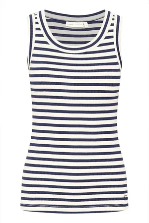 INWEAR Top, Dame, Blå, XS, Bomuld, Stribet Tanktop