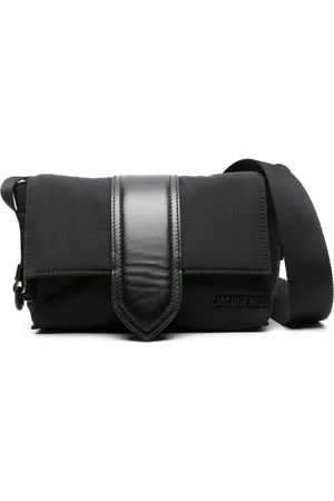 Jacquemus Taske, Herre, Sort, ONE SIZE, Bomuld, The small Bambino messenger taske