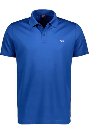 Paul & Shark Top, Herre, Blå, 2XL, Bomuld, Polo Shirt Med Haj-Badge