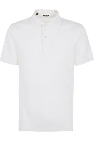 Tom Ford Top, Herre, Hvid, M, Bomuld, Hvid Polo Shirt, Cut and Sewn