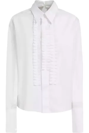 Marni Bluser & Skjorter, Dame, Hvid, 2XS, Bomuld, Hvid Bomuldsskjorte med Ruffles