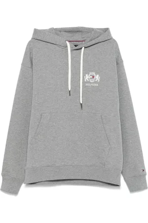 Tommy Hilfiger Sweathshirts & Hoodies, Herre, Grå, M, Bomuld, Heather Grå Hættetrøje med Lomme