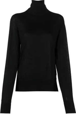 Jil Sander Strik, Dame, Sort, M, Uld, Stilfuld Sweater