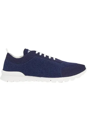 Kiton Sko, Herre, Blå, 40 1/2 EU, Uld, Navy Strikkede Sneakers