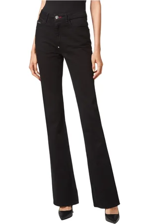 Philipp Plein Jeans, Dame, Sort, W26, Bomuld, Donna Pant Wdt1744 Flared Jeans