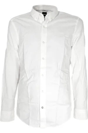 HUGO BOSS Skjorte, Herre, Hvid, L, Bomuld, Bluarte Skjorte