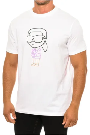 Karl Lagerfeld Top, Herre, Hvid, L, Bomuld, Kortærmet T-shirt Klassisk Stil