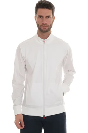 Kiton Sweathshirts & Hoodies, Herre, Hvid, 2XL, Bomuld, Hættetrøje med lynlås