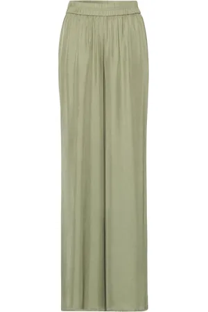 Ivy & Oak Bukser, Dame, Grøn, 2XS, Wide Leg Bukser med Elastisk Talje