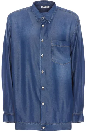 MAGLIANO Skjorte, Herre, Blå, M, Denim, Blå Knap-op Klassisk Skjorte