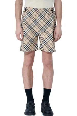 Burberry Shorts, Herre, , S, Polyester, Tjek Motiv Elastisk Talje Shorts