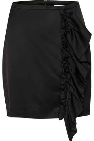 INWEAR Nederdel, Dame, Sort, M, Sort nederdel med sideflæsedetalje