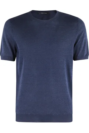 TAGLIATORE Top, Herre, Blå, M, Bomuld, Girocollo TEE
