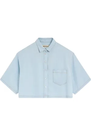 SEMICOUTURE Bluser & Skjorter, Dame, Blå, XS, Klassisk Chambray Skjorte Damiana Model