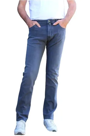 Jacob Cohen Bukser, Herre, Blå, W32, Bomuld, Slim-fit Bukser