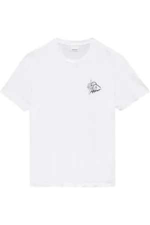 Isabel Marant Top, Herre, Hvid, XS, Bomuld, Ørken Logo Bomuld T-shirt