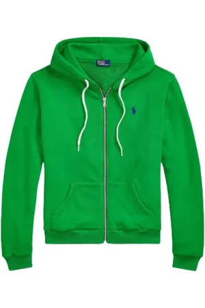 Ralph Lauren Sweathshirts & Hoodies, Dame, Grøn, XL, Bomuld, Hættetrøje med lynlås