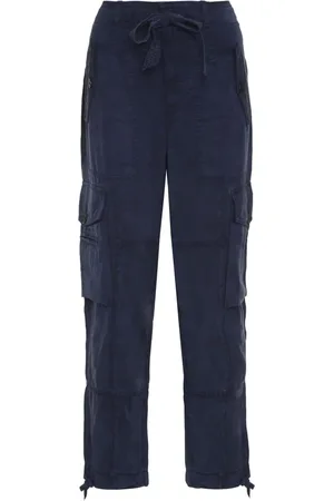 Ralph Lauren Bukser, Dame, Blå, S, Justerbare Cargo Bukser med Snøre