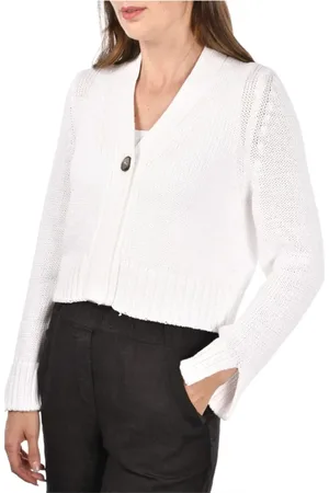 Gran Sasso Strik, Dame, Hvid, L, Uld, Stilfuld Cardigan Sweater til Mænd