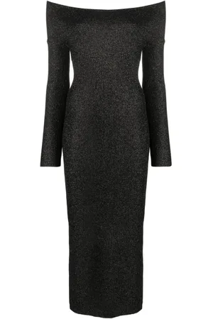 Khaite Kjole, Dame, Grå, XS, Uld, Off-Shoulder Langærmet Kjole