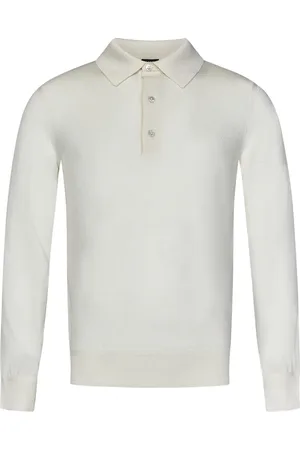 Tom Ford Strik, Herre, , 2XL, Cashmere, Ribstrikket Polo Cashmere Silke Sweater