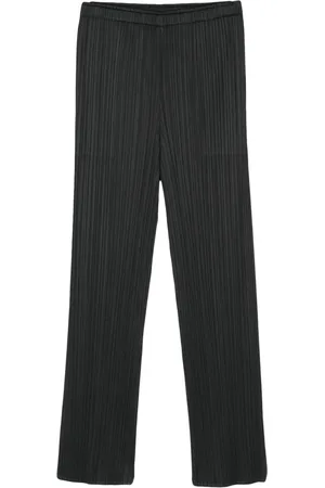 Issey Miyake Bukser, Dame, Sort, 2XL, Uld, Stilfulde Bukser