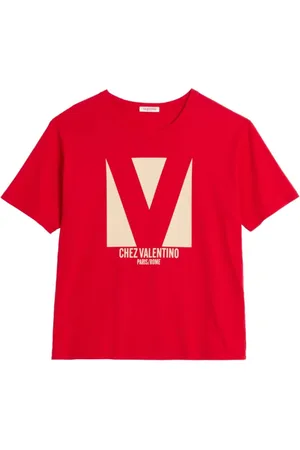 VALENTINO GARAVANI Top, Herre, Rød, M, Bomuld, Rød T-shirt med logoprint