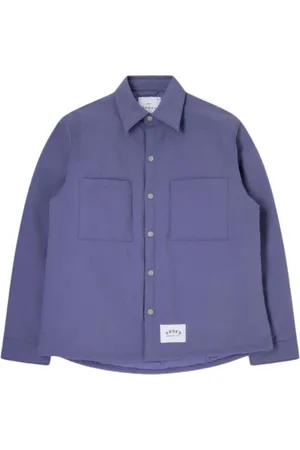 Edwin Jakke, Herre, Lilla, XL, Polstret Overshirt i Lilla