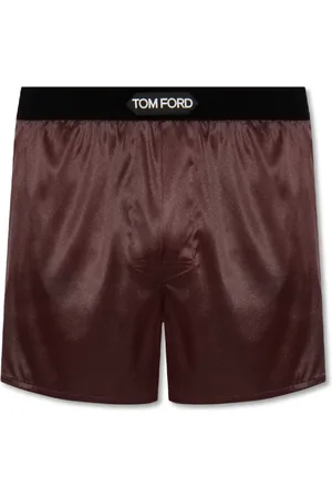 Tom Ford Undertøj, Herre, Brun, XS, Silke Boxershorts med Logo