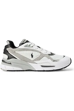 Ralph Lauren Sko, Herre, Hvid, 43 EU, Læder, Hvide og grå sneakers med EVA-mellemsål