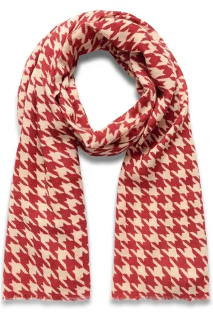 Part Two Tilbehør, Dame, Rød, ONE SIZE, Tyl, Houndstooth Scarf Salsa Style