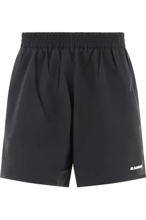 Jil Sander Shorts, Herre, Sort, L, Bomuld, Elastiske shorts med logoprint i taljen