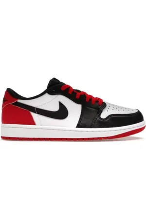 Jordan Sko, Herre, Flerfarvet, 43 EU, Læder, 1 Low Black Toe Sneakers