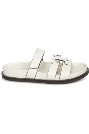 Tory Burch Sko, Dame, Hvid, 39 EU, Læder, Hvide Lædersandaler til Kvinder