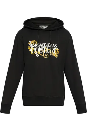 VERSACE Sweathshirts & Hoodies, Herre, Sort, L, Sort hættetrøje med snøre