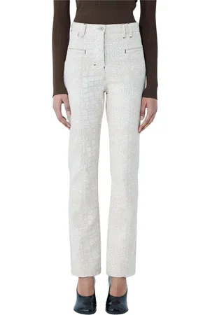 Jacquemus Jeans, Dame, , W29, Bomuld, Croc-Embossed Straight-Leg Jeans
