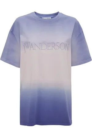 J.W.Anderson Top, Dame, Lilla, XS, Bomuld, Logo T-shirt Ombre Effect