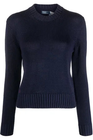 Ralph Lauren Strik, Dame, Blå, S, Bomuld, Langærmet Pullover