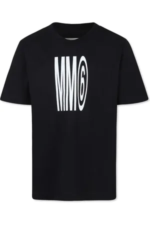 Maison Margiela Top, Dame, Sort, S, Bomuld, Sort T-shirt med MM6 Logo