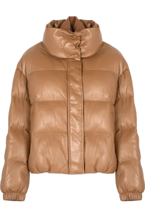 Patrizia Pepe Jakke, Dame, Brun, M, Uld, Puffer Jakke med Aftagelig Krave