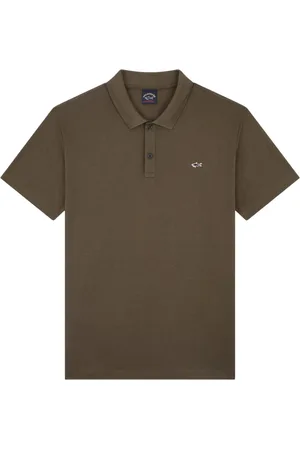 Paul & Shark Top, Herre, Grøn, M, Bomuld, Bomuldspolo med haj-badge