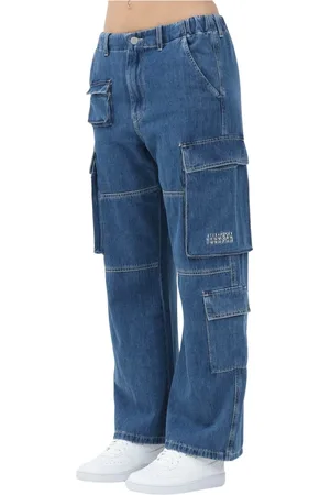 Maison Margiela Jeans, Dame, Blå, L, Denim, Cargo Jeans med funktionelle lommer
