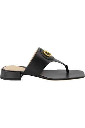 VALENTINO GARAVANI Sko, Dame, Sort, 36 EU, Læder, VLogo sorte læder flip-flops