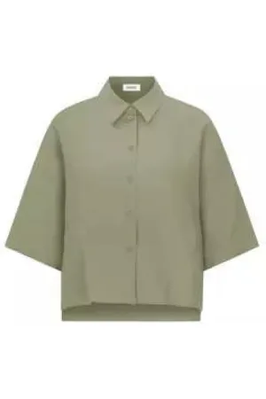 Drykorn Bluser & Skjorter, Dame, Grøn, M, Uld, Elegant Moderne Garderobe Tilføjelse