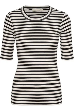INWEAR Top, Dame, Flerfarvet, 2XL, Bomuld, Stribet T-shirt Top