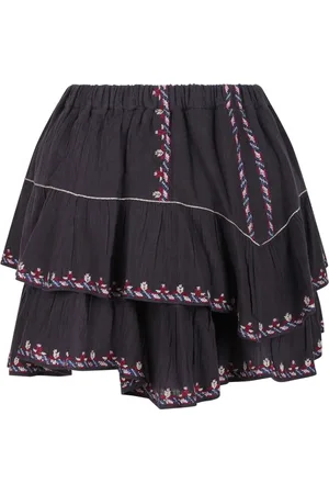 Isabel Marant Shorts, Dame, Sort, S, Bomuld, Jocadia Blomstret Broderet Ruffled Shorts