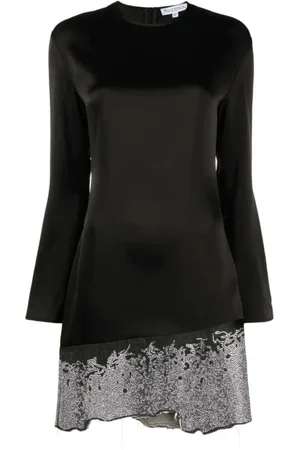 J.W.Anderson Kjole, Dame, Sort, 2XS, Satin, Glitrende Minikjole i Satin