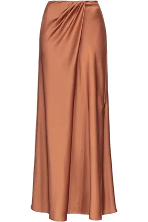 Pinko Nederdel, Dame, Brun, M, Draperet Maxi-nederdel med Slids foran